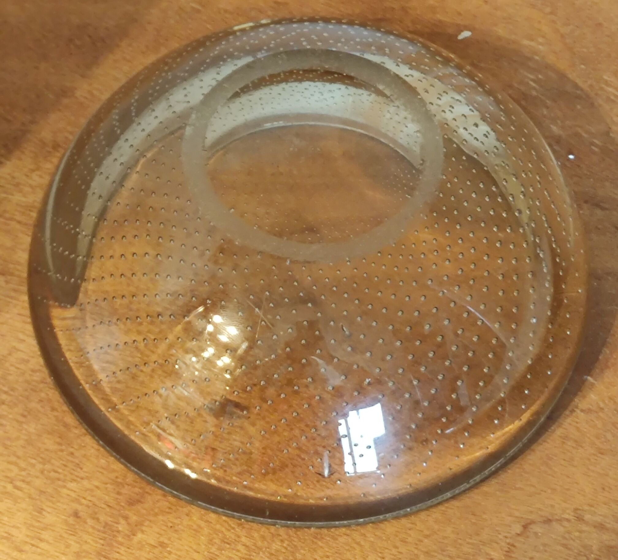 Bubbled crystal trinket bowl, 1960s