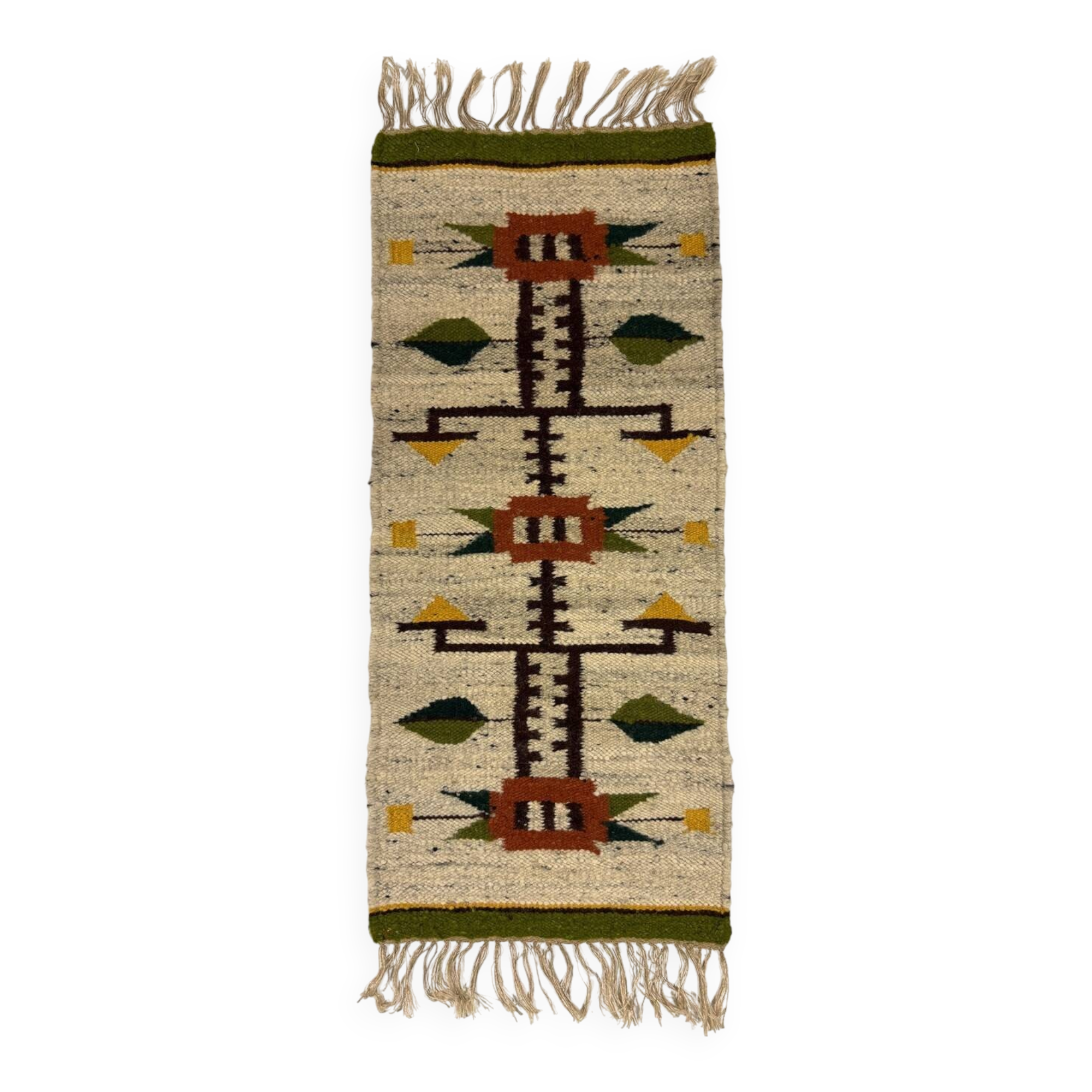 Woolen kelim wall hanging table runner Poland 1970’s