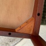 Pair of Scandinavian teak and velvet chairs 1960