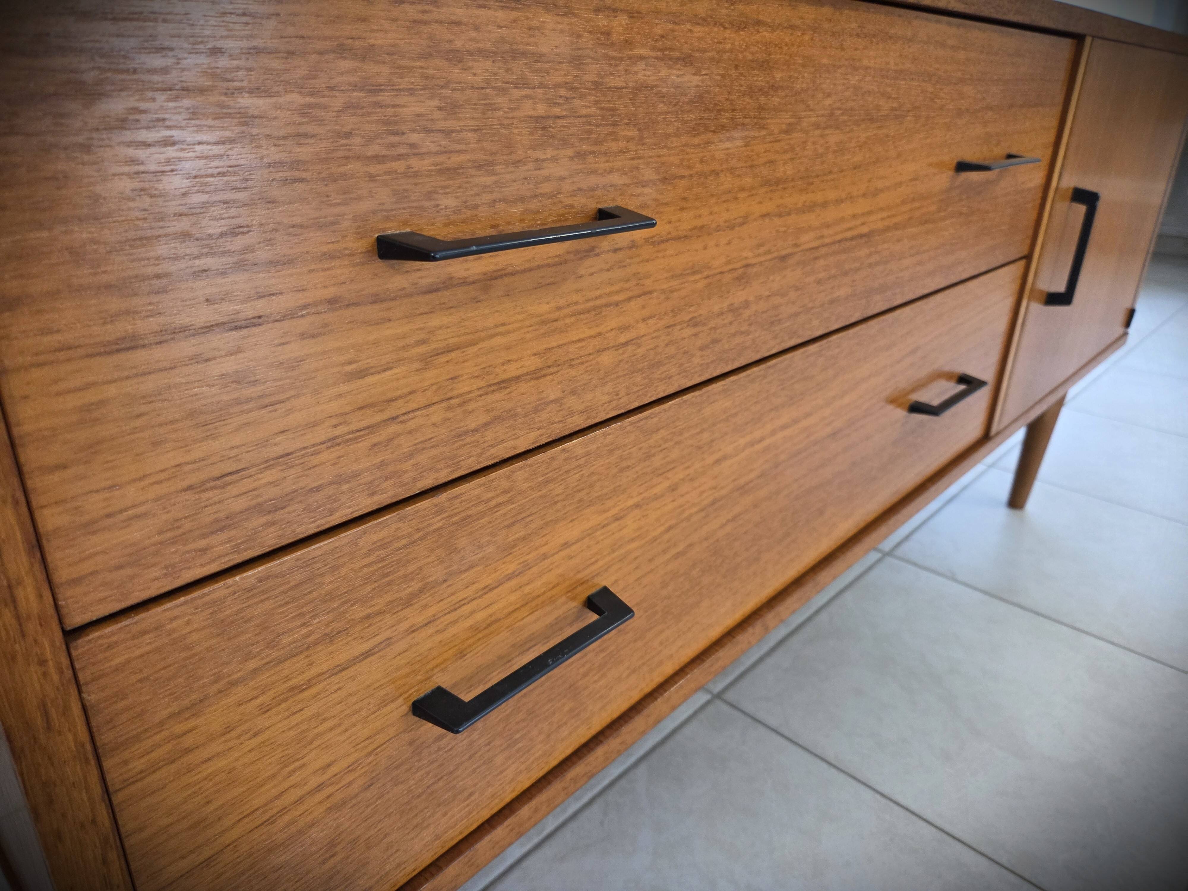 Low Scandinavian design sideboard in teak