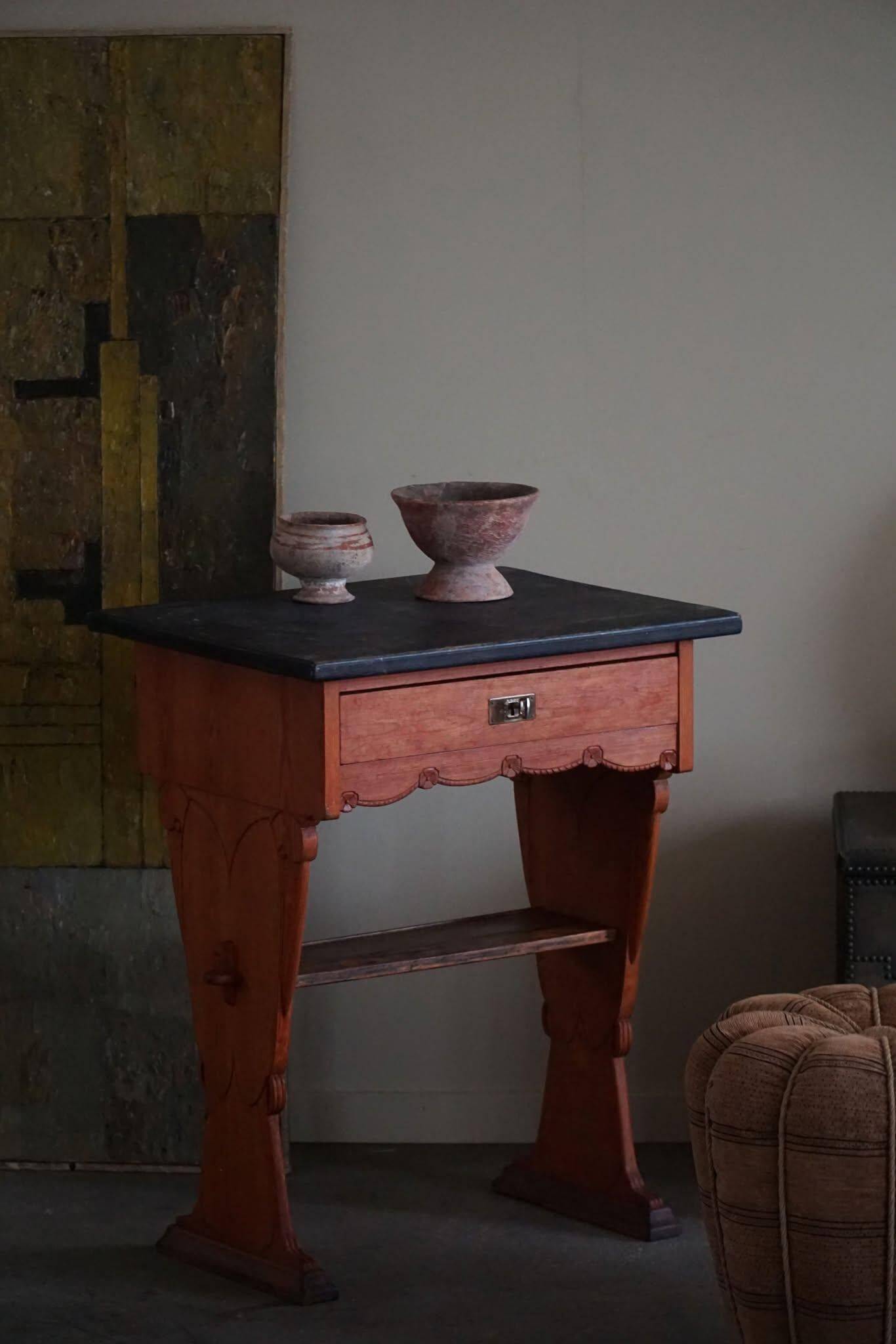 Swedish Gustavian 19th-century bureau / side table, handcrafted and antique