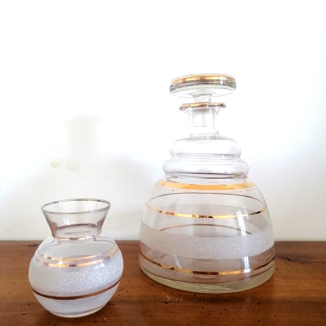 Service à liqueur verre givré 1950