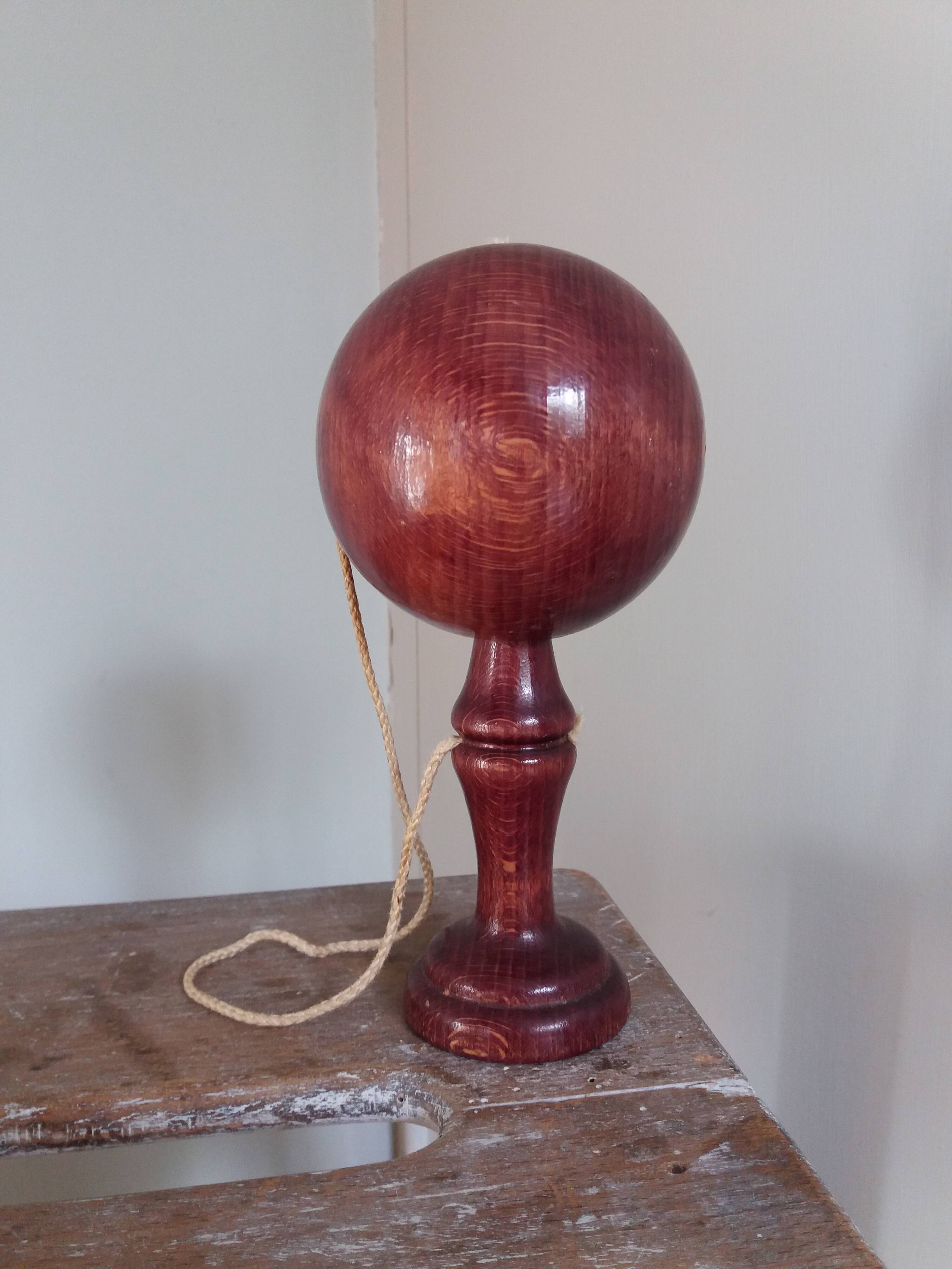 Old bilboquet stained wood plum purple