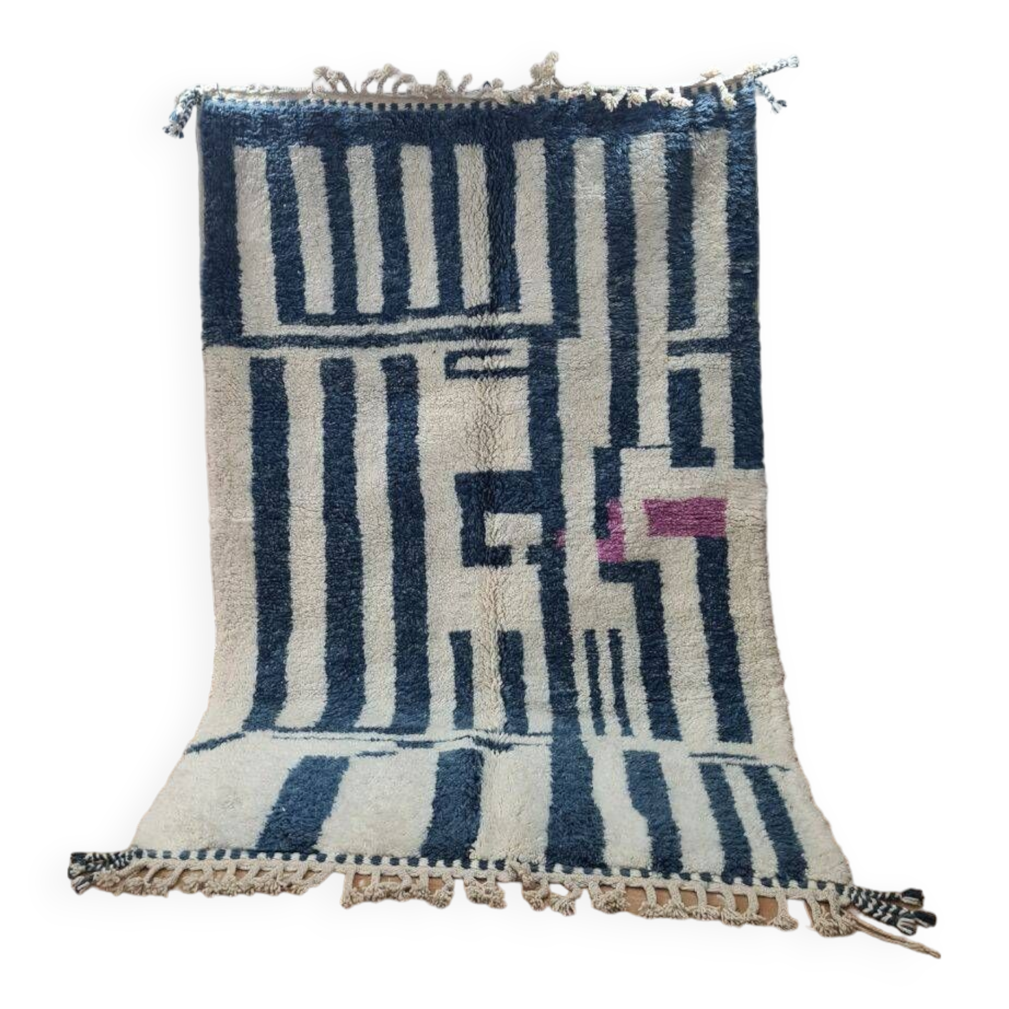 Handmade wool Berber rug 250x150 cm