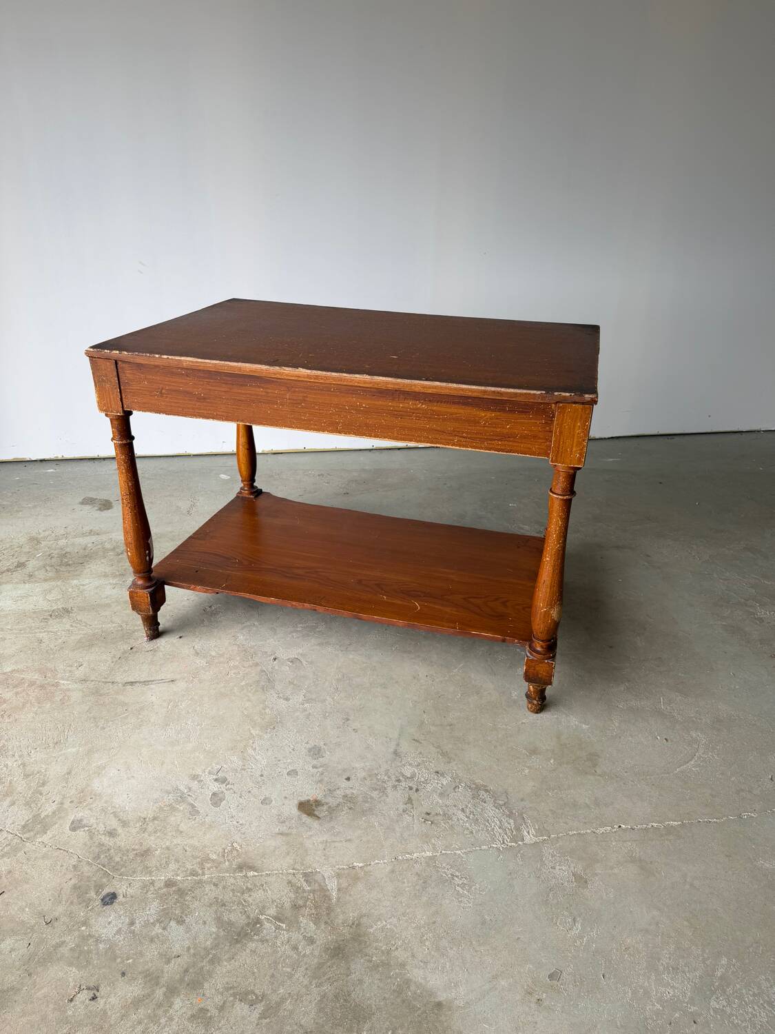 Old work table / draper from a wooden haberdashery.