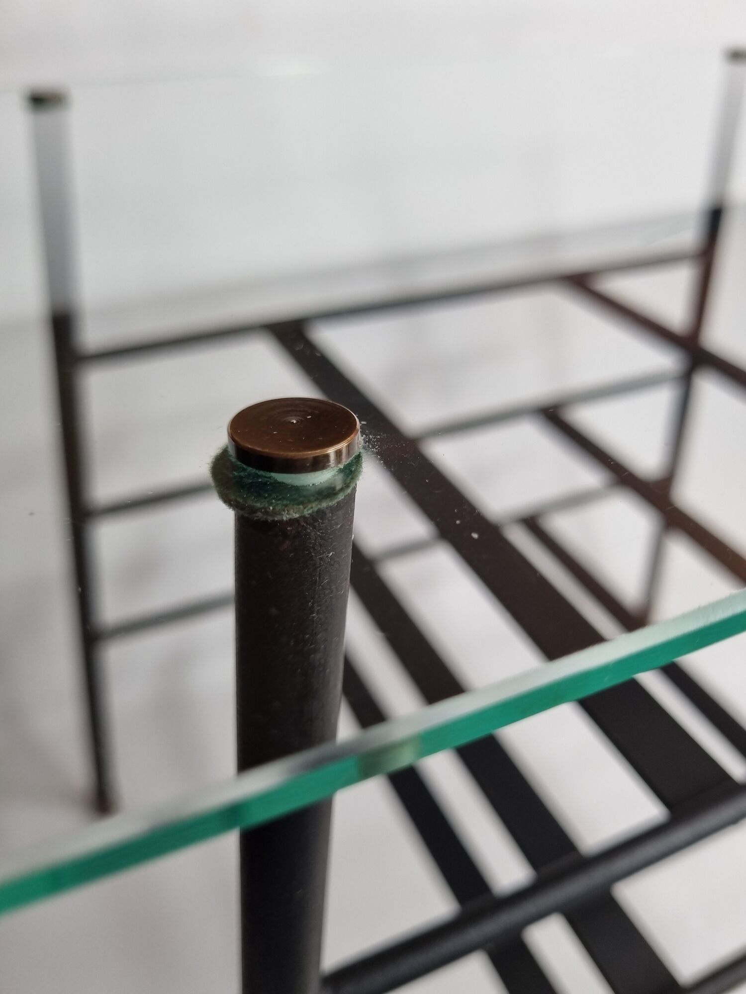 Vintage coffee table and door reviewed in glass and metal, 50s