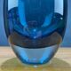 Plat en verre couleur bleu vert de forme ogive