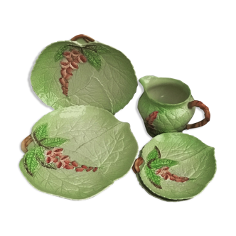 Carlton ware set plates green foxglove