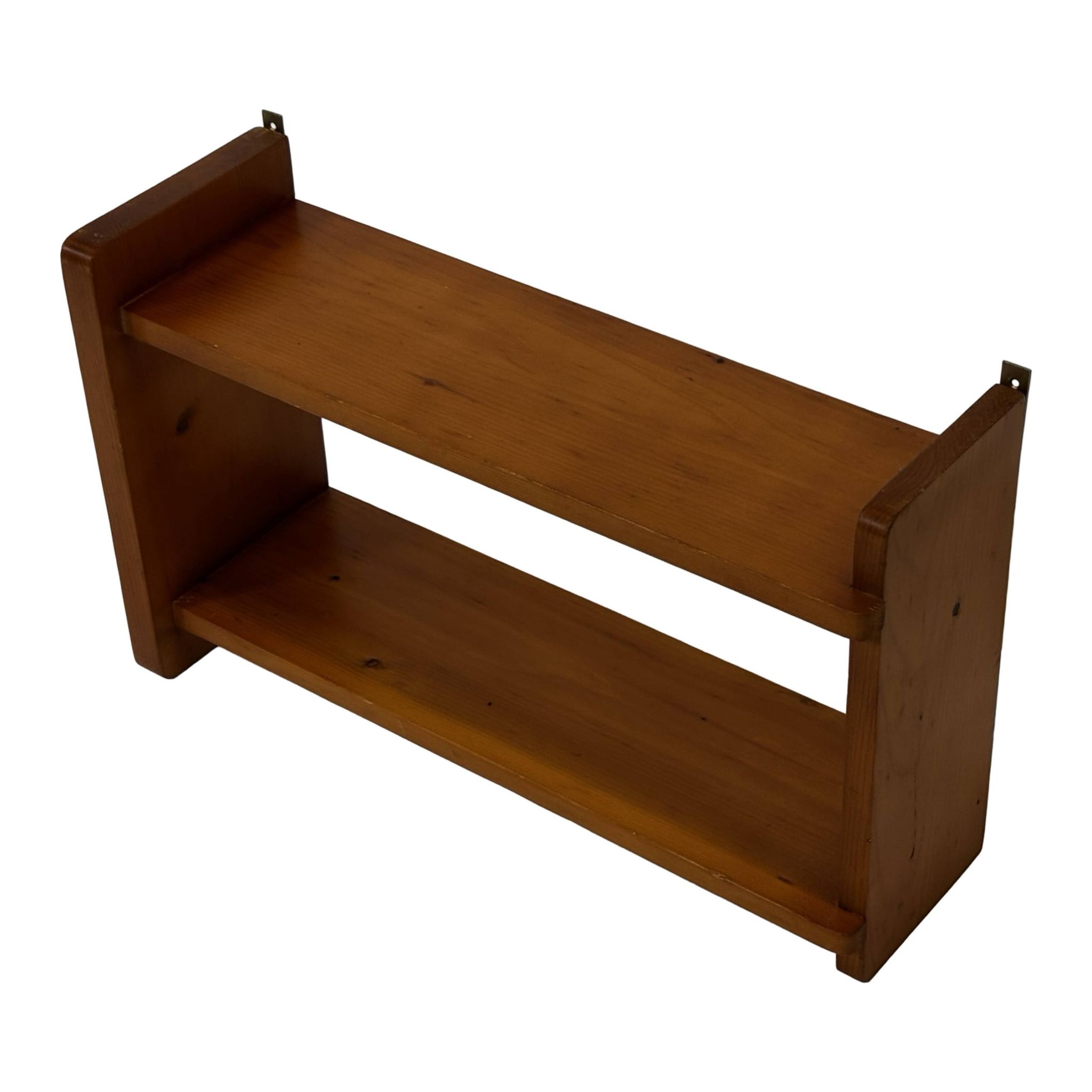 Vintage wooden wall shelve rack in pinewood minimalist design