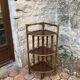 Vintage rattan corner shelf