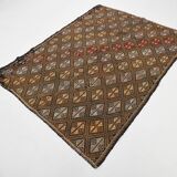 5x7 Brown Color Kilim Rug, Orientel Turkish Kilim, 153x202Cm