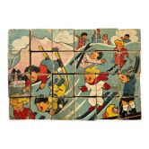 Set of wooden cubes from the 1900s six views
