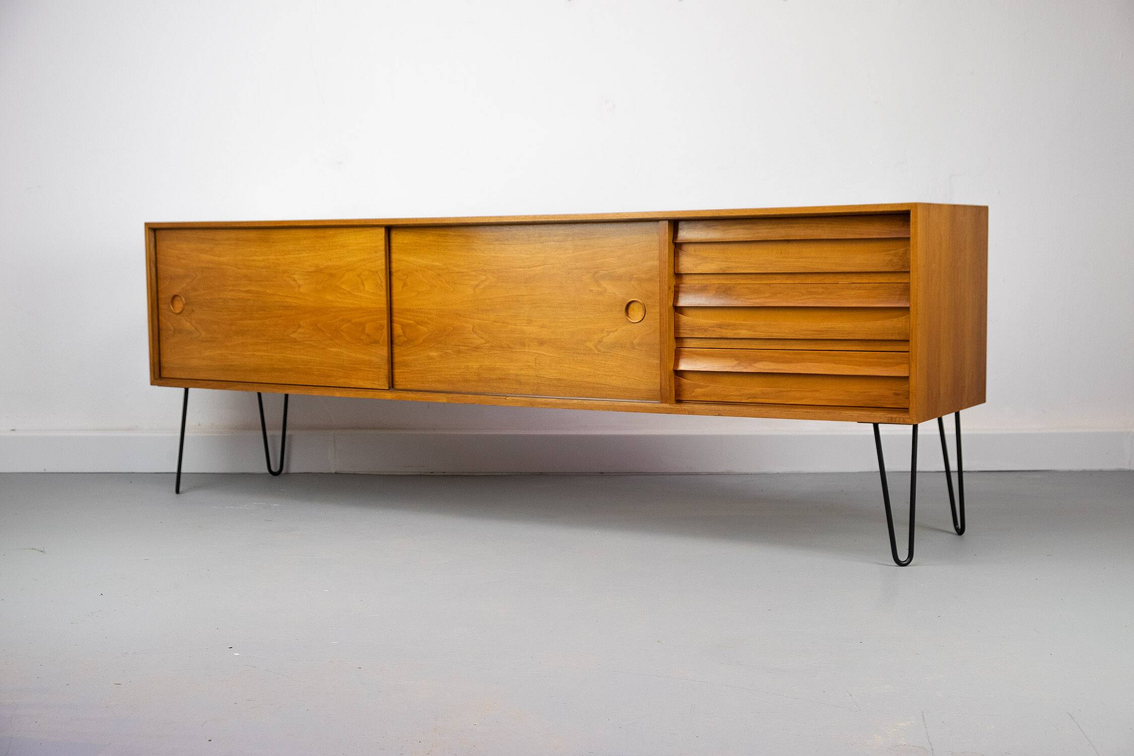 Large Vintage Walnut Sideboard by Franzmeyer, 1960s