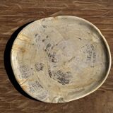 Oval petrified wood dish or bowl with grey edges D28x24 -3779