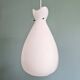 Scandinavian suspension in frosted white glass, 1960s
