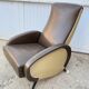 Vintage 50 faux leather reclining lounge chair with footrest