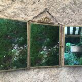 Triptych mirror with pediment around 1900 - 30,5 x 24,5 cm