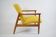 Vintage original armchair designer E.Homa, 1960s, fully restored, yellow fabric