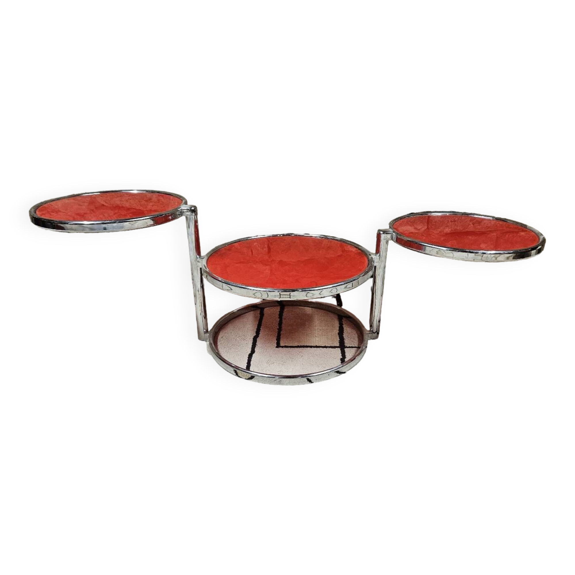 Coffee table with 3 glass tops 1970"