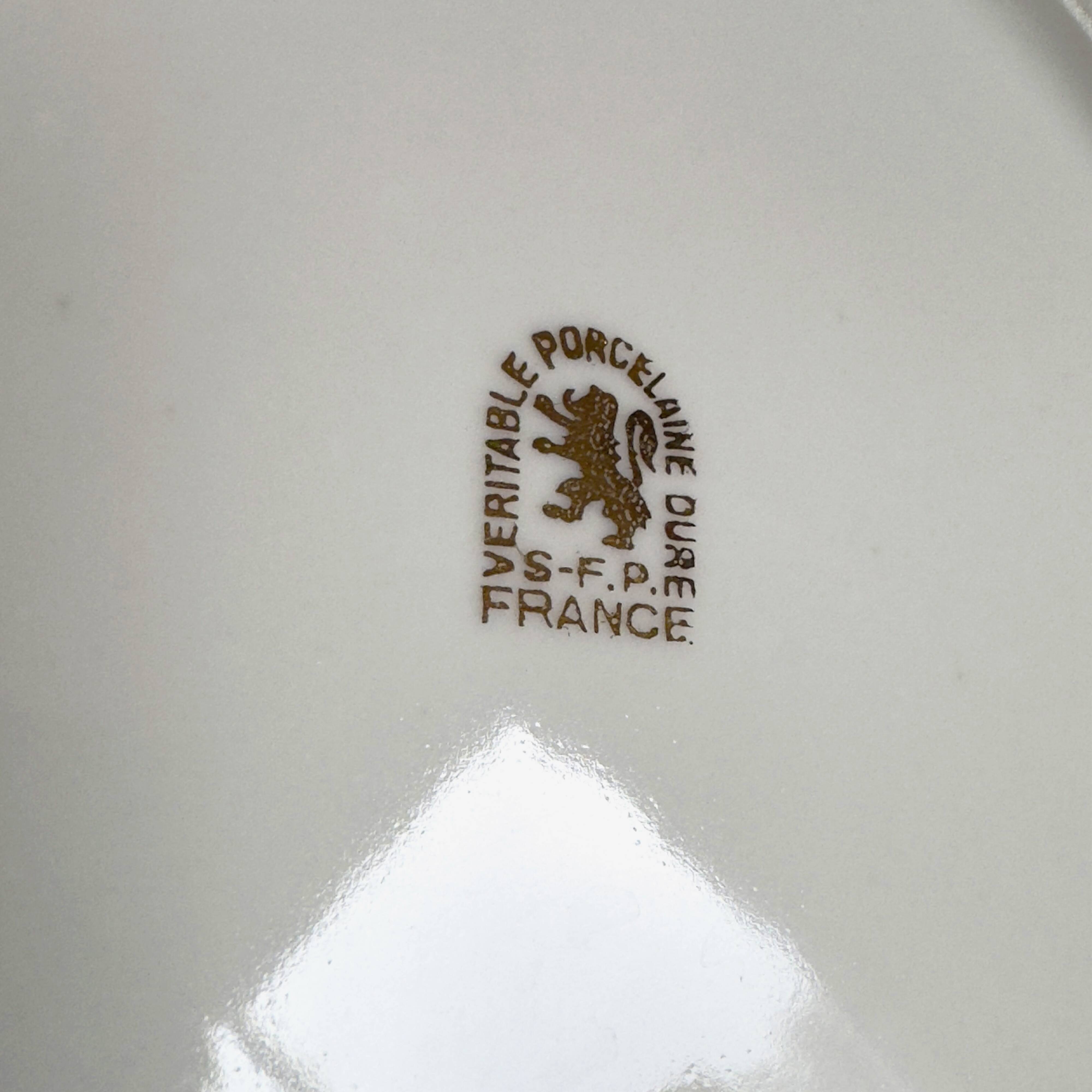 Service of 12 SFP porcelain dessert plates Société Française de Porcelaine