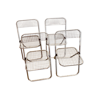 4 chrome folding chairs by Talin Cornedo
