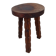 Tabouret tripode brutaliste sculpté -- Bois massif – Années 60