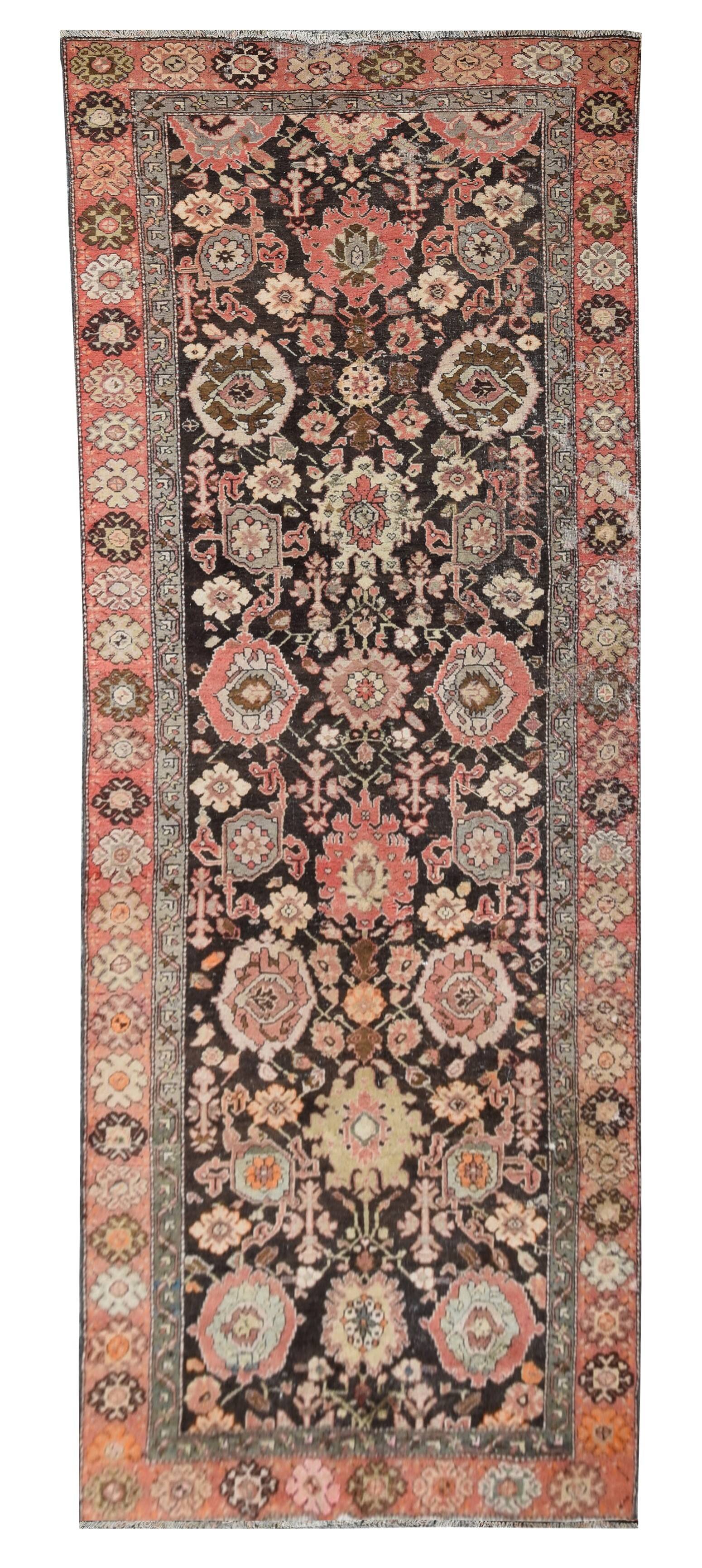 Antique 19th Century Karabagh Runner Rug: 4.80 X 1.30 Meters - Handmade