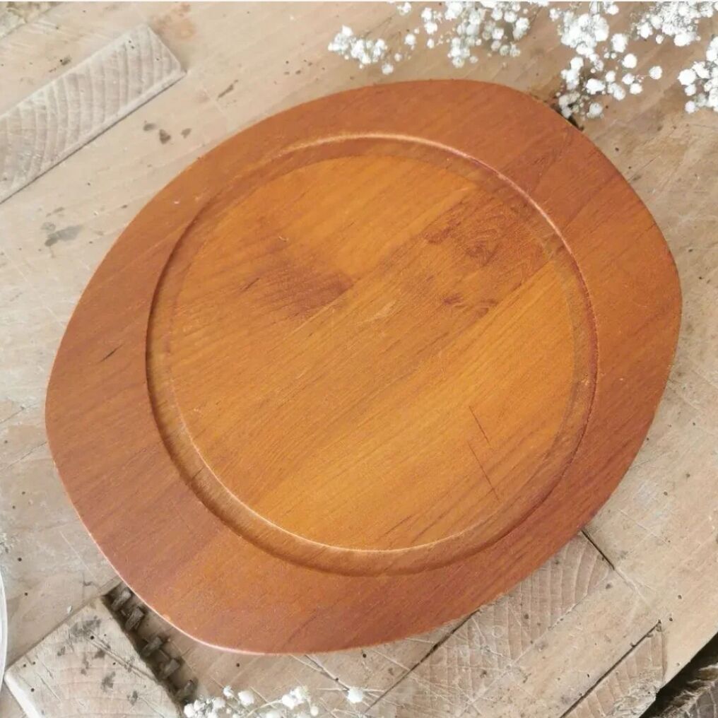 Vintage Cheese Dome, wooden platter 1960