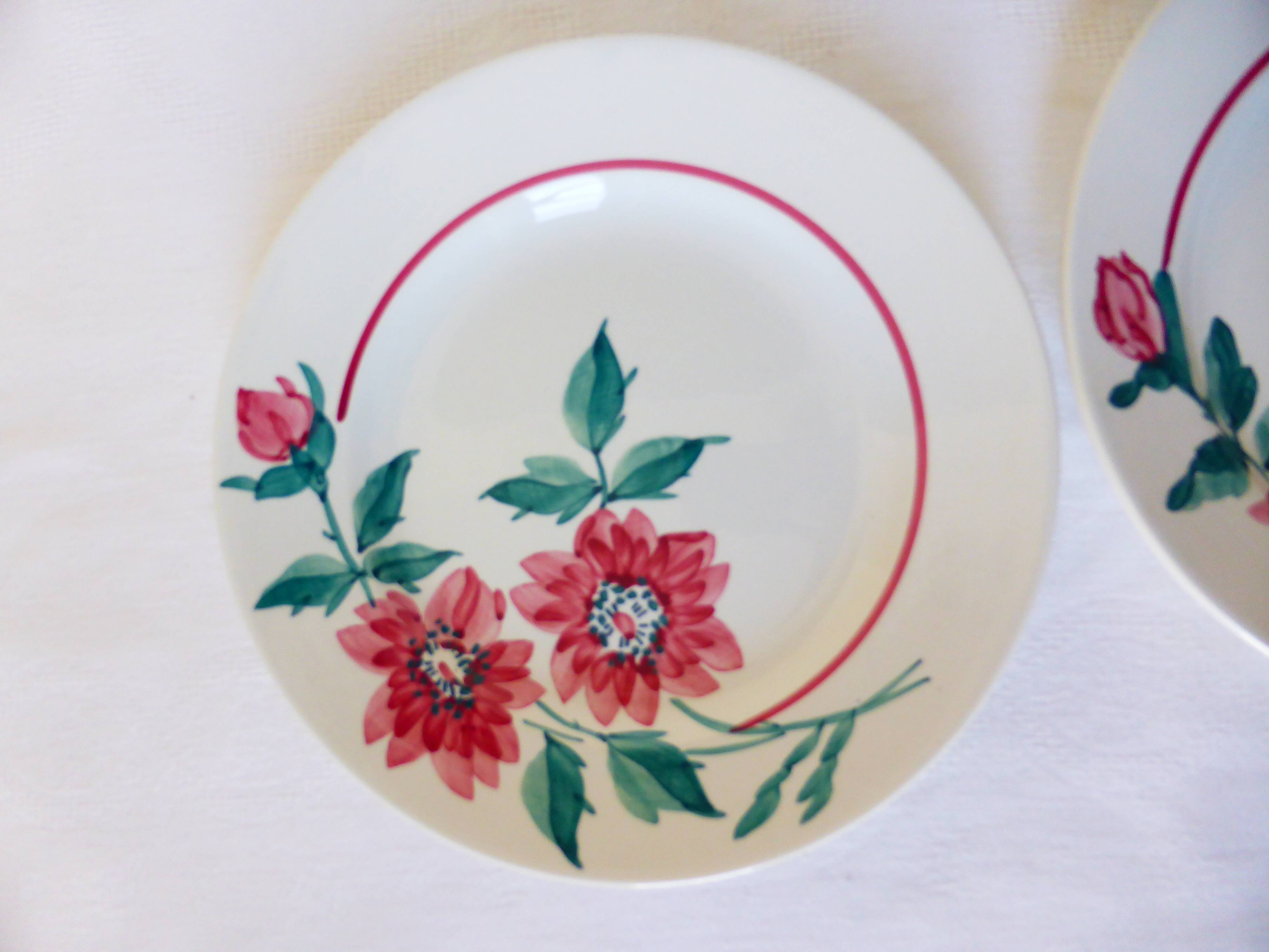 2 flat plates of Sarreguemines model Monceau