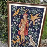 Large medieval tapestry canvas The Falconer