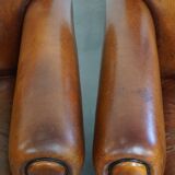 Lot de 2 chaises vintage en cuir de mouton