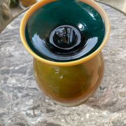 Ancien vase en cristal soufflé marbré
