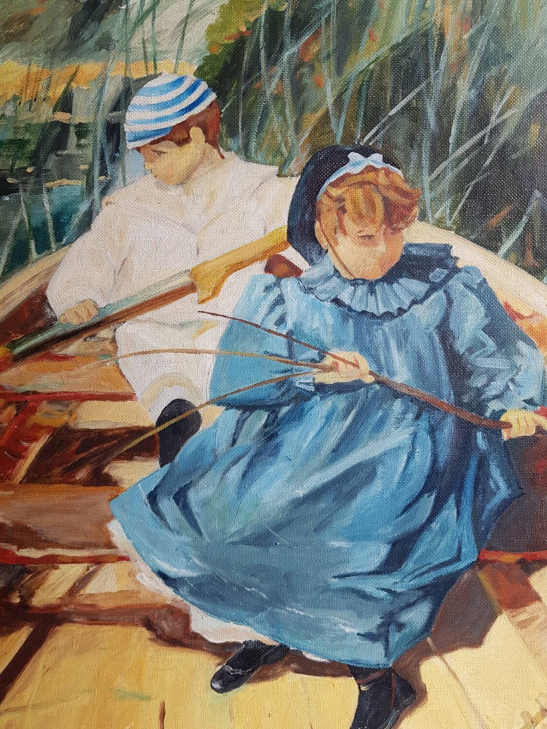 Peinture à l'huile sur toile, signée Hidalgo 1994, 46x58cm avec cadre