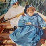 Peinture à l'huile sur toile, signée Hidalgo 1994, 46x58cm avec cadre