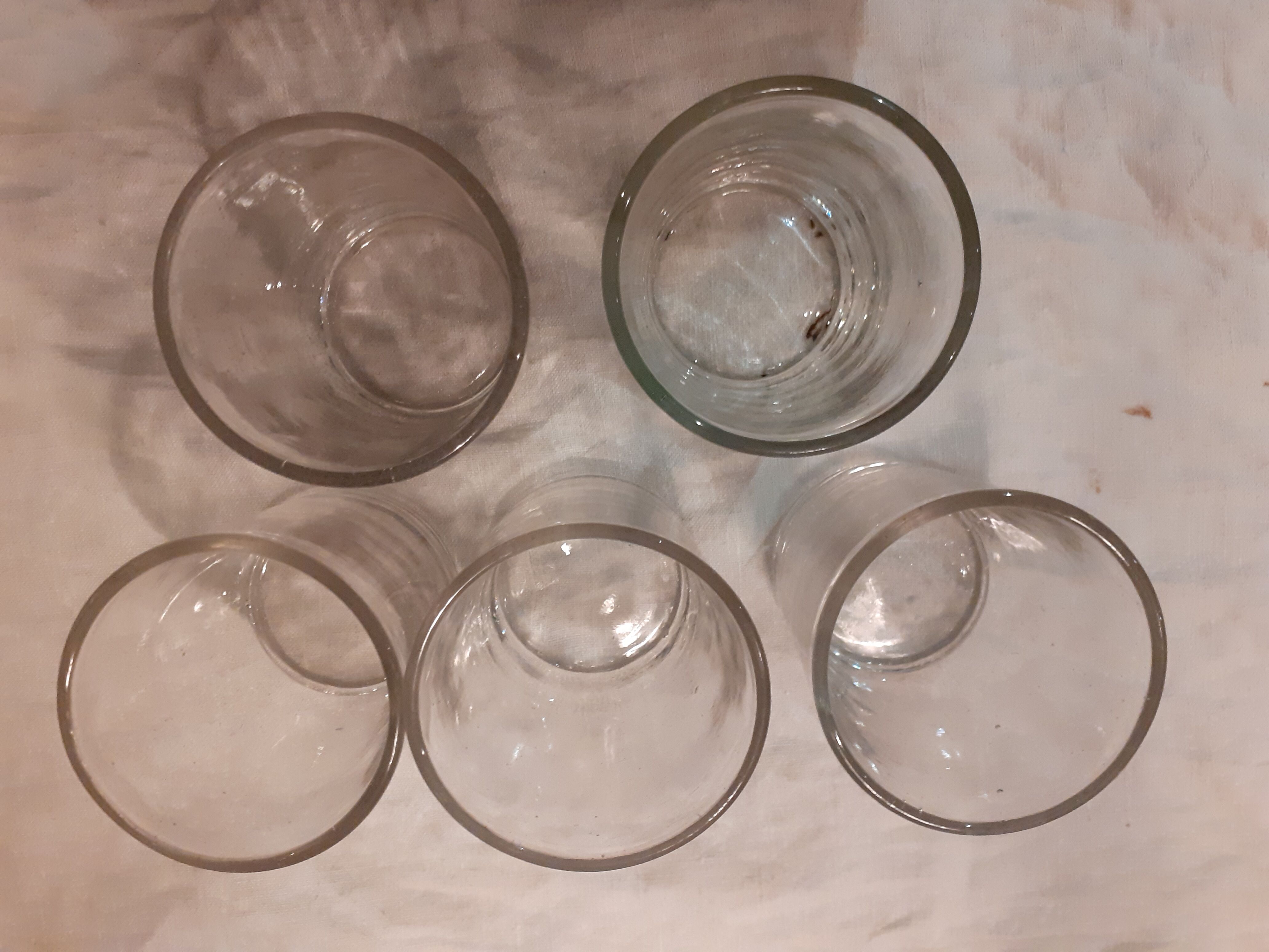 Lot de 5 verres de bistrots bulles