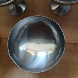 6 antique solid stainless steel ice cream cups