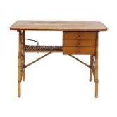 Bureau vintage en osier
