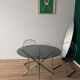 Table à manger plateau verre pieds chrome année 70