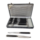 12 horn & silver knives