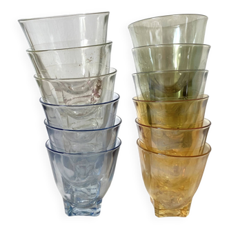 Colorful iridescent water glasses