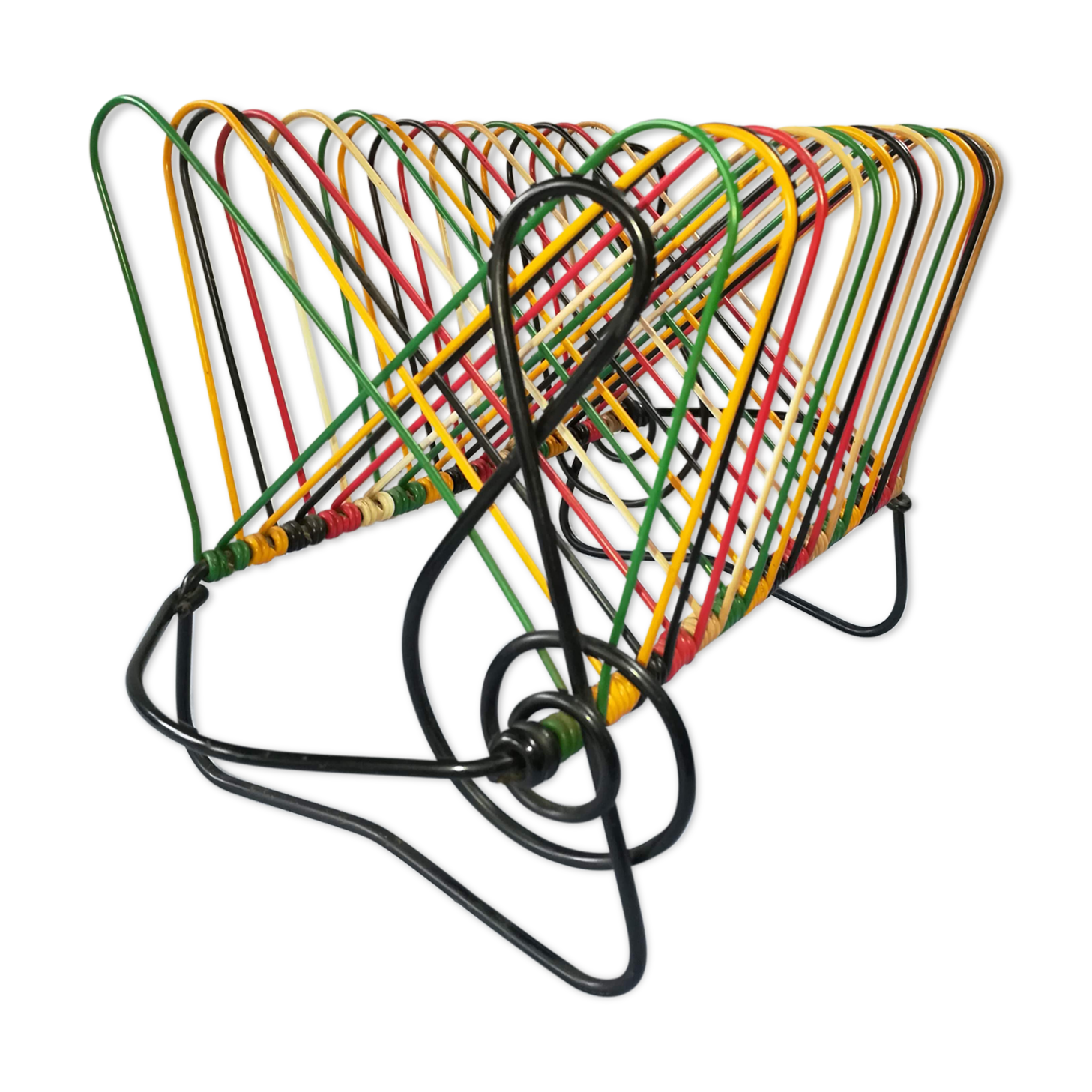 Porte disque/vinyle design 1950/1960 scoubidous