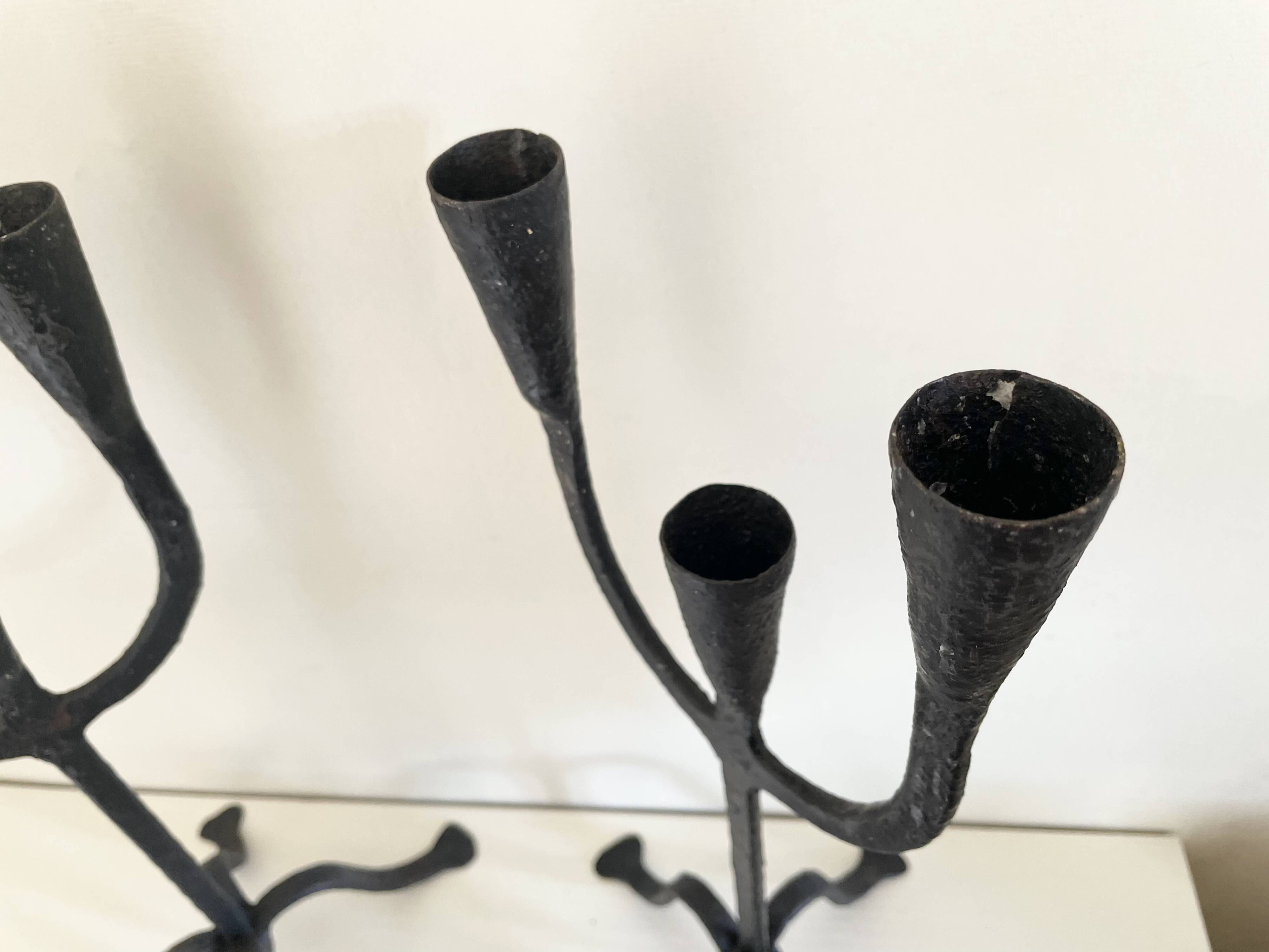 Wrought iron candlesticks