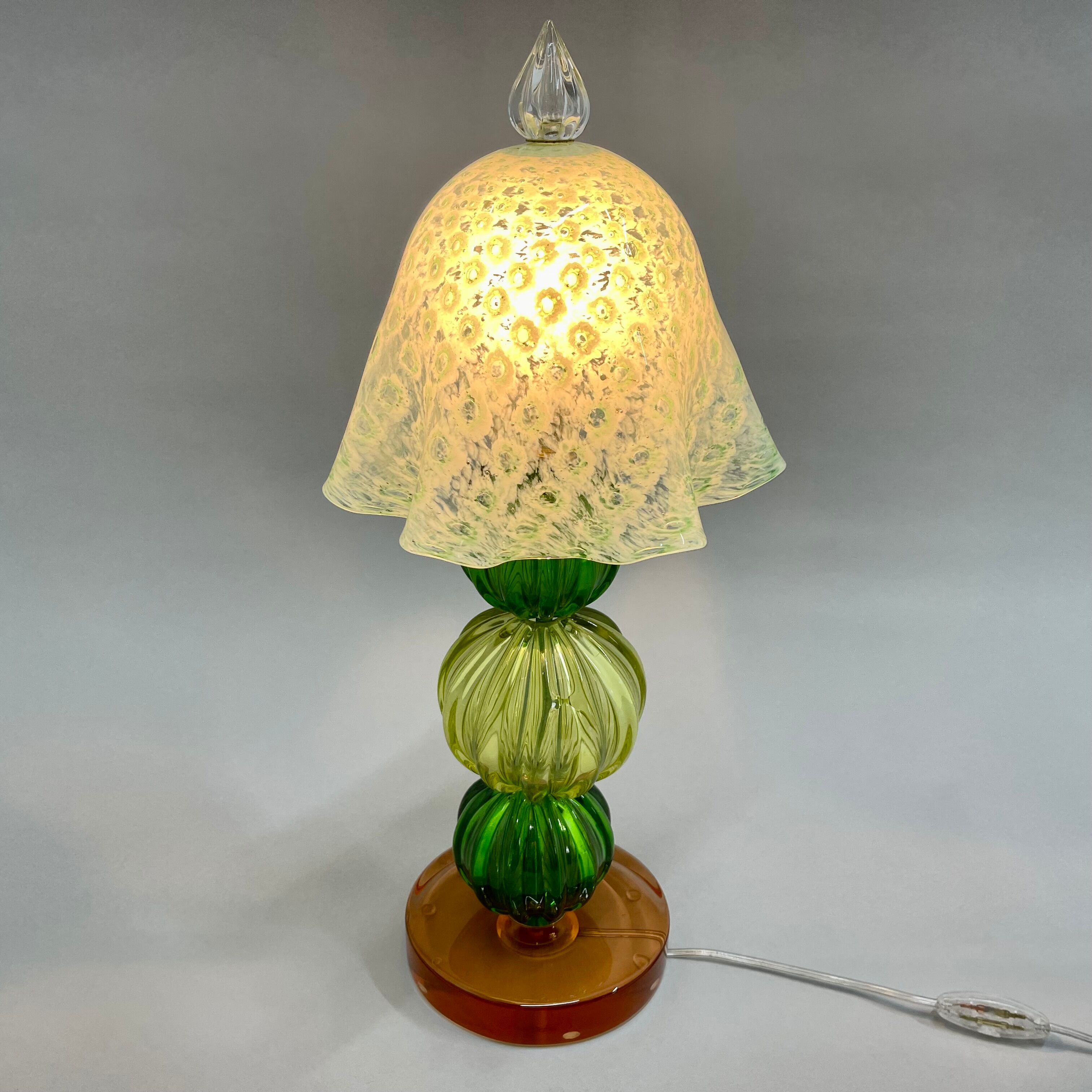 Lampe de table italienne en verre de murano faite à la main