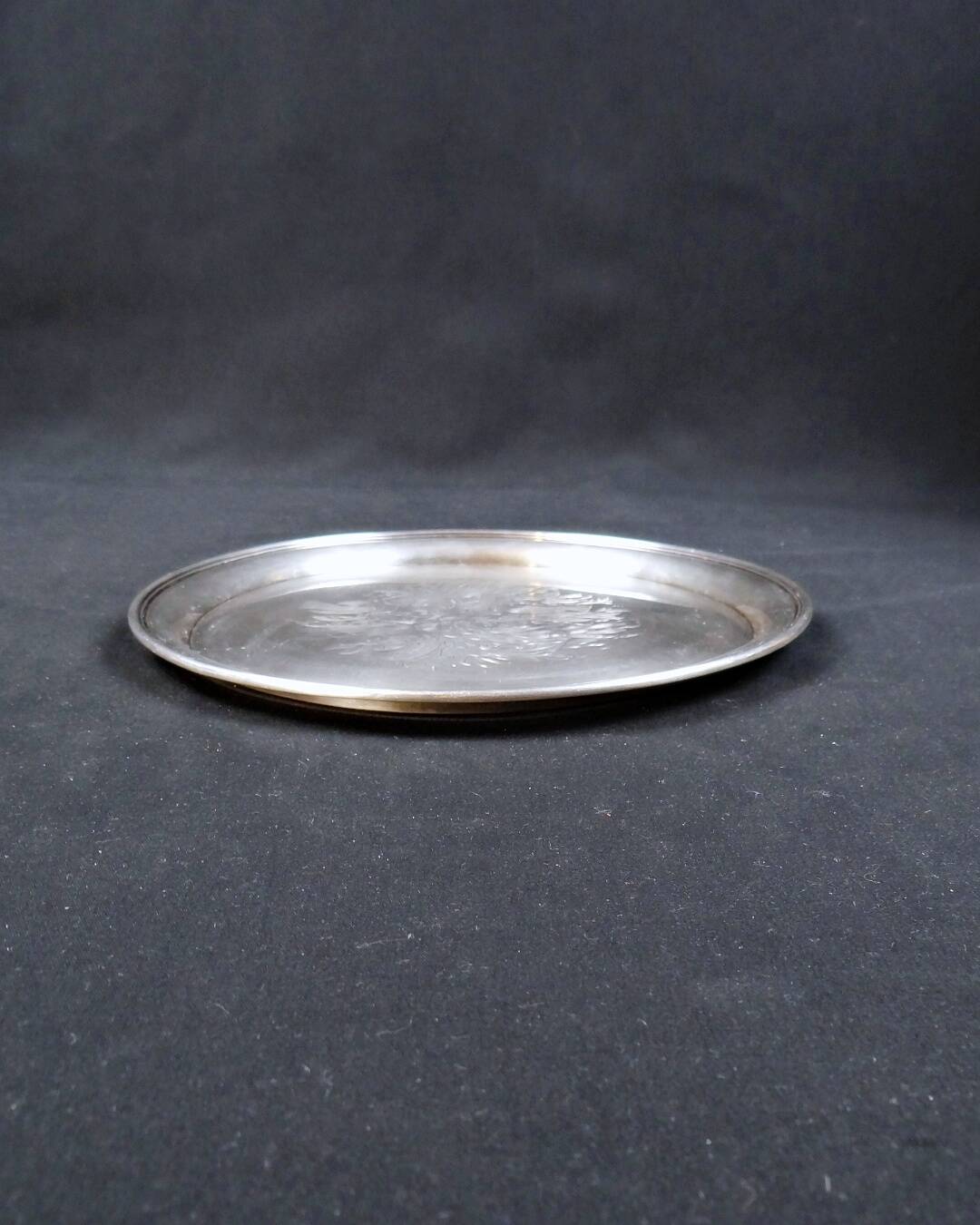 Solid silver tray signed Sazikov Russian wedding dish from 1868