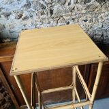 Vintage rattan and glass shelf