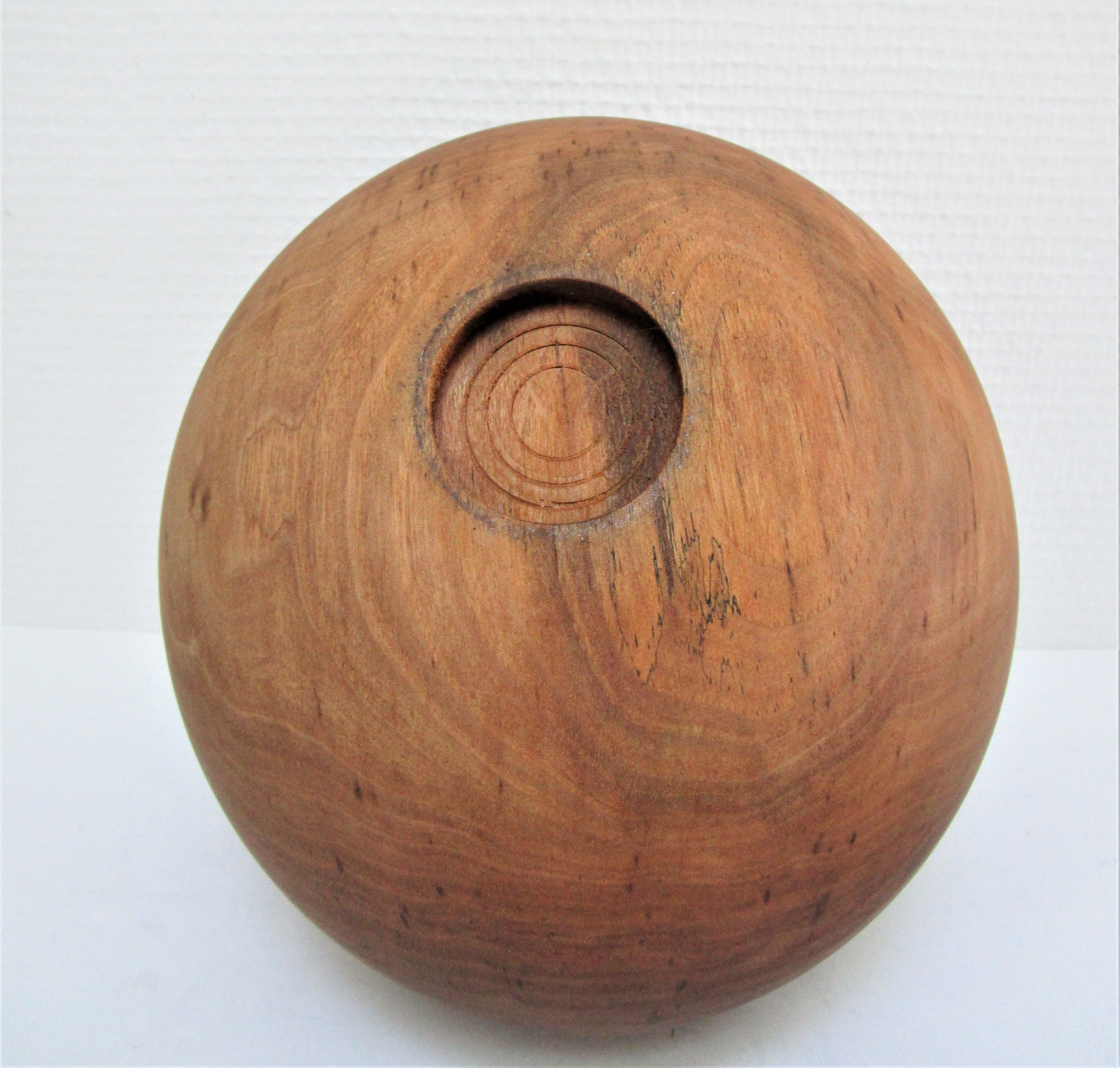 Three bowls solid wood turned patinated vintage