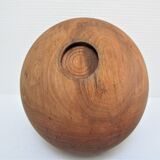 Three bowls solid wood turned patinated vintage