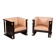 Art Nouveau Mahogany Armchairs from J. Hoffmann, Austria, 1910s, Set of 2