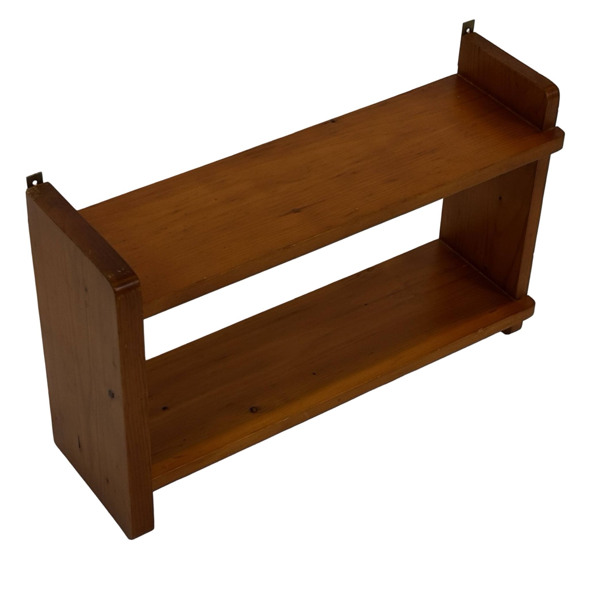 Vintage wooden wall shelve rack in pinewood minimalist design