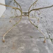 Round Wrought Iron Garden Table 1900s